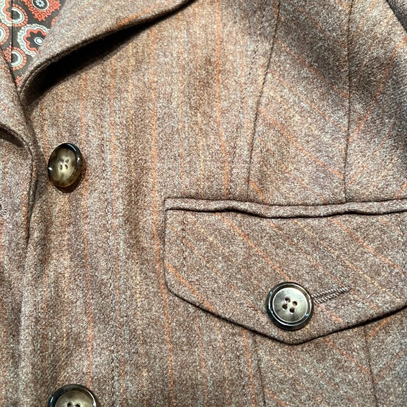 Le Full 2 Piece Wool Blend Pinstripe Suit With Crop Pants And Blazer Size 8-10 - Picture 10 of 12